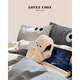 LOVEY COSY light luxury spring and summer style pure cotton yarn-dyed simple striped big eye embroidery quilt cover pillowcase bed sheet fitted sheet bed set of four washed cotton - big eye gray striped gray 1.5m fitted sheet four pieces - suitable for 200*230 quilt core