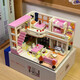 Zhegao Villa House Building Blocks Girl Series Assembly Küchenhaus spielen Haus Prinzessin Zimmer Mädchen Spielzeug Geburtstagsgeschenk Doppelschicht Wangwang Wohnung + Beleuchtung [1048 Getreide]
