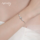 The only silver bracelet for women, four-leaf clover couple bracelet, 999 pure silver, fashionable silver jewelry, simple Japanese and Korean version, gift to student best friend, girlfriend, birthday, New Year gift with certificate Yueduo