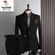 Woodpecker (TUCANO) large size suit men's four seasons casual business formal wear fashion slim wedding groomsmen dress suit men's black double button (single jacket) 64/7XL (210-230Jin Jin equals 0.5 kg)