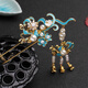 Handmade vintage cloisonné hairpin hairpin burnt blue antique style crested hairpin ancient costume tassel step shake daily Hanfu accessories Yu Rui hairpin