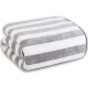 Sanli soft water-absorbent quick-drying large bath towel striped bath towel wrap 70*140cm silver gray