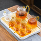 Porcelain brand tea set glass tea set household tea tray complete set with filter teapot thickened heat-resistant teapot tea cup large capacity