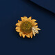 Marco Bizzarri high-end brooch for women, sunflower bee brooch, luxury and exquisite corsage for men, anti-exposure buckle pin for women in summer, Valentine's Day gift for girlfriend, wife's birthday gift