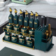 Zhengye kitchen seasoning box seasoning utensil set household oil pot oil bottle ceramic seasoning jar oil salt sauce vinegar storage rack green glazed square jar 15-piece set