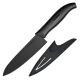 MYCERA Ceramic Knife 6-Inch Black Blade Ceramic Chef Knife Baby Food Knife Fruit Knife with Sheath No Sharpening E6B-B