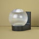 Yaotian Outdoor Waterproof and Sunproof LED Ball Wall Lamp Simple Modern Balcony Aisle Staircase Exterior Wall Creative Ball Wall Lamp Black Base Transparent Striped Ball +30W LED Bulb Warm Light