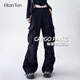 FitonTon pants women's autumn and winter parachute overalls high-waisted wide-leg pants slim straight drawstring casual sports pants women M