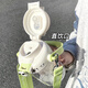 CILLE (CILLE) Valeur Tritan Paille Tasse d'eau mignon Étudiant Crossbody Bottle Nouveau Été Anti-Fall Cup en plastique White [petite palette + Autocollant à trois dimensions] 690 ml