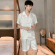 浪莎2025新款夏季睡衣男士冰丝短袖夏天薄款青少年大码套装家居服 (BBA) 冰丝 男G723 XL码(建议身高175左右-体重130-1