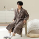 Modal pajamas men's bathrobe autumn and winter flannel bathrobe robe plus velvet thickened long coral velvet winter nightgown men's winter DBX-15563 Mi Xing 2XL - weight 140-160Jin Jin is equal to 0.5 kg
