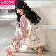 Pajamas modales para mujeres en primavera y otoño de algodón puro de algodón largo ropa casera de manga larga, juego de ropa casera casual estilo princesa dulce de toda la altura, se puede usar fuera de Z20ym694 m recomendado [80-100Jin [Jin iguala 0.5 kg]]]