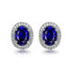 Sapphire 925 silver stud earrings set with colorful sapphire blue corundum tanzanite jewelry earrings plated women's picture color blue earrings pair