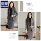 ROMON light coffee woolen suit jacket for women autumn and winter 2025 new high-end temperament small professional thick suit suit dark gray (suit + pants) M