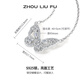 Saturday Fortune (ZLF) S925 Silver Butterfly Necklace for Women Sparkling Charming Versatile Pendant as a Birthday Gift for Girlfriend Pendant Chain Length 40+5cm