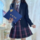 Luo Meijiang jk uniform blazer spring and autumn original style college style school supply sense short coat women's cardigan JK two-button black suit It is recommended to go up one size XL