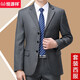 Hengyuanxiang suit men's spring and autumn two-piece suit business professional formal wear middle-aged and elderly dad wool suit jacket 8809 black (two buttons) four seasons style without slit M 170/88A recommended 125-140 Jin Jin equals 0.5 kg