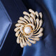 QUAMER luxury atmospheric fireworks brooch women's suit sweater high-end freshwater pearl corsage couple golden atmospheric fireworks