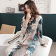 Qianzhiya (QIANZHIYA) pure cotton pajamas women's middle-aged women's home clothes autumn long sleeve suit floral large size loose lapel home clothes XRC-20-9906# Women's L/165