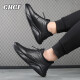 Zapatos de altura de altura de CHGF para hombres en primavera y verano zapatos de altura invisibles para hombres que mejoran los zapatos de cuero casuales para hombres para zapatos deportivos transpirables para hombres para hombres negros [superficie de cuero]-altura de aumento de 8 cm 40 (tamaño de zapato de cuero)