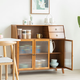 Pomelo Mansion Nordic Kitchen Sideboard Wine Cabinet Modern Simple Storage Living Room Cupboard Multifunctional Home Storage Cabinet Tea Cabinet Brown Three Doors Double Draw