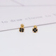 Zhimo 18k earrings screws 18K gold four-leaf clover versatile earrings Japanese and Korean small personalized titanium steel jewelry new gold screw style C-shaped heart-shaped four-leaf clover pair