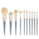 Bo Naling Makeup Brush Set Foundation Blush Eyeshadow Contour Concealer Lip Loose Powder Eyebrow Brush Beginner Tool Brush Complete Makeup Brush Set [10 Blue Bridge + Brush Pack]