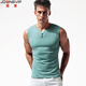 JOONSVIP wide shoulder vest men's Henry sleeveless t-shirt solid color cotton V-neck bottoming shirt men's tight slim hurdle sports vest black (button collar) M (about 56kg) slim
