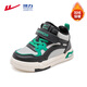 Huali children's shoes children's cotton shoes 2025 new autumn and winter thickened and warm boys' sneakers sports boys' plus velvet shoes black/grey/green 38 inner length 24.3/suitable for foot length 23.3
