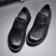 WalkerShop large-toe shoes men's workwear shoes round-toe casual shoes men's leather shoes British retro Velcro brown 38