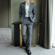 Playboy suit men's fashion Korean style trendy business professional formal wear versatile young and middle-aged male groomsmen jacket 2088 gray XL