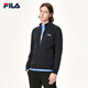 FILA official men's knitted casual zipper jacket autumn and winter stand collar business men's commuter jacket Legend Blue-NV L 175/96A