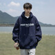 
POUM sweatshirt jacket men plus velvet hooded 2022 spring and autumn new ins high street trend men's top loose CZFS-w677 black XL [Recommended weight 135-150Jin [Jin equals 0.5 kg]]