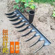Spiral nail rake manganese steel welded agricultural iron rake multi-functional new gardening quenching rake full set hand-forged German style fourteen-tooth rake single head + 1 point 2m handle