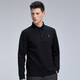 Dances with Wolves, plus velvet, autumn and winter fashionable business commuter logo, versatile men's long-sleeved POLO 001 black 175