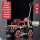 Zhouzhou Che's new children's electric car four-wheeled off-road vehicle remote control children's baby toy car men and women can sit on rechargeable red push handle remote control dual drive + Bluetooth music + leather