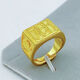 Nanhui Heng'an ring men's domineering square live mouth thickened yellow ring square emerald men's ring length and width 15*17 mm