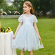 ASK JUNIOR Girls Dress Summer Thin Children's Skirt Classic Fashion Mesh Princess Dress Blue 120