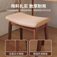 HASAYOVA solid wood makeup stool dressing table stool saddle stool home bedroom internet celebrity makeup chair simple soft seat square bench solid wood saddle stool walnut color-light gray surface