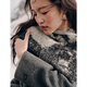 Inman wool double-sided wool coat winter women's commuter lapel collar cocoon-shaped temperament long coat dark floral gray M