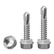 Huxin 410 stainless steel external hexagonal drill tail screws self-tapping self-drilling dovetail screws color steel tile screws M4.8M5.5 M4.8*16 100 pieces 410