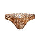 Magnificent Men's Leopard Print Sexy Underwear T-Pants with Exciting Pouch T-Pants Narrow Brim Sexy Men's T-Pants Brown M
