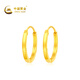 China Gold (CHINA GOLD) square tube gold earrings for women 999 pure gold earrings buckle earrings birthday gift for girlfriend and wife gold weight about 1.1g pure gold plain hoop earrings