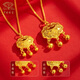Chinese jewelry gold necklace pendant for women good luck lock longevity lock pure gold pendant for girlfriend and wife birthday gift gold lock package about 0.75 grams