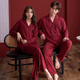 Shaqian Spring and Autumn Modal Cotton Red Couple Pajamas for Year of the Marriage and Festive Long-sleeved Home Clothes for Men and Women