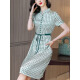 MAGUBA brand silk dress for women summer new medium-length temperament floral mulberry silk skirt green XL