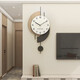 Yunya Creative Clock Background Wall TV Wall Clock Living Room 2023 New Internet Celebrity Clock No Punch-Free Restaurant Simple Decoration Shuangxin Log Wall Clock 70cm*32cm