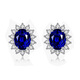 Feiyu S925 silver jewelry sapphire earrings for women simple temperament earrings crystal tourmaline tanzanite fashion earrings blue earrings/pair