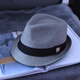 Tochino high-end men's adult hat, British gentleman hat, spring, autumn and winter casual jazz hat, middle-aged and elderly hat, trendy large size, smoke gray, regular M size adjustable (55-57cm)