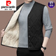 Pierre Cardin winter wool vest men's fur one-piece vest vest for dad middle-aged thickened warm vest MJ01 dark gray XL 175 recommended 135-150Jin Jin equals 0.5 kg